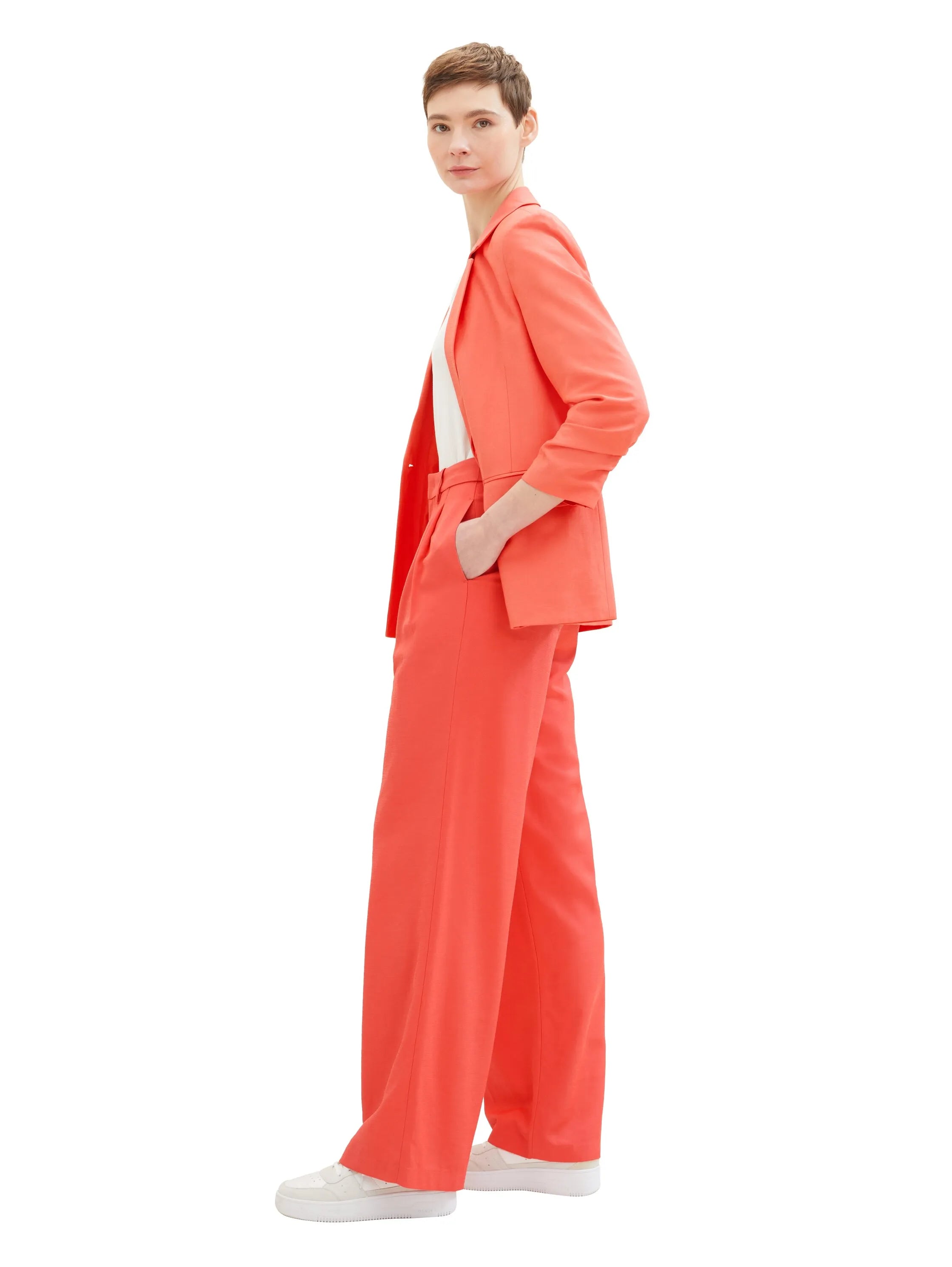 Denim Tom Tailor Plain Red Women Wide Leg Trousers SKU: 1040729_11042 Image 02