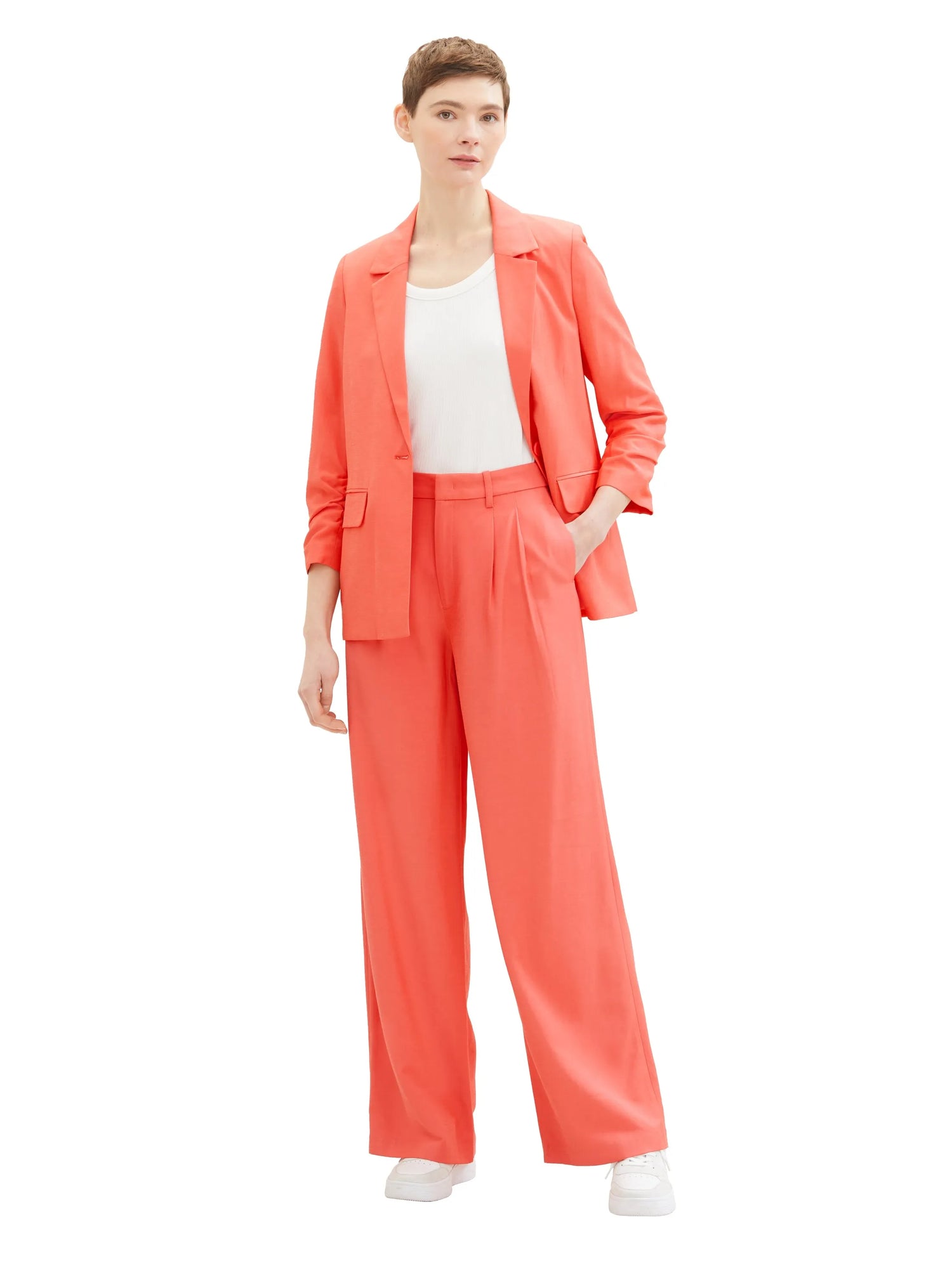 Denim Tom Tailor Plain Red Women Wide Leg Trousers SKU: 1040729_11042 Image 03