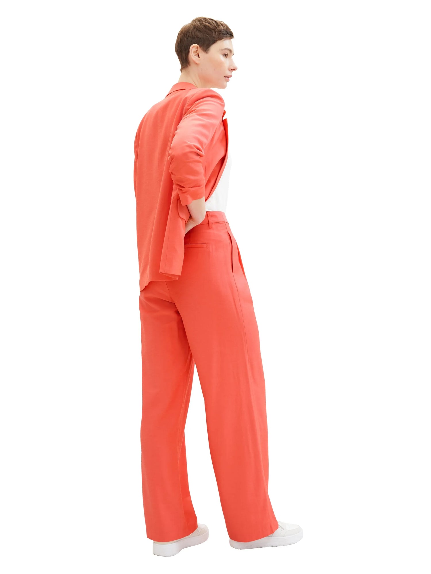 Denim Tom Tailor Plain Red Women Wide Leg Trousers SKU: 1040729_11042 Image 06