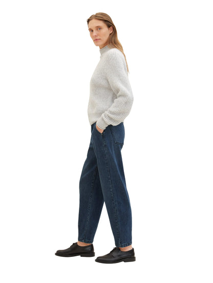 Tom Tailor Clean Dark Stone Blue Denim Women Barrel Leg Jeans with Tencelª Lyocell SKU: 1040760_10114 Image 02