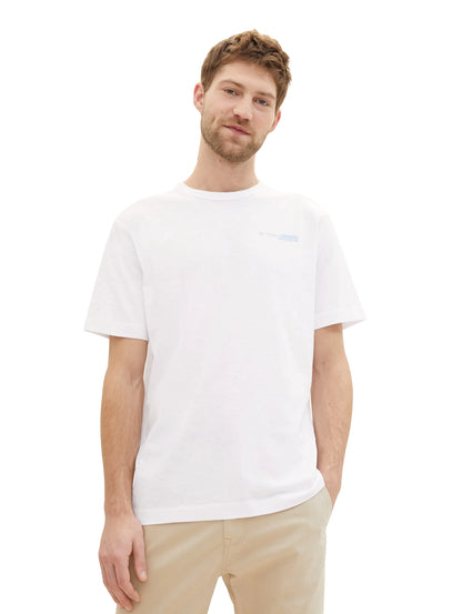 Tom Tailor White Men T-Shirt with a Logo Print SKU: 1040821_20000 Image 01