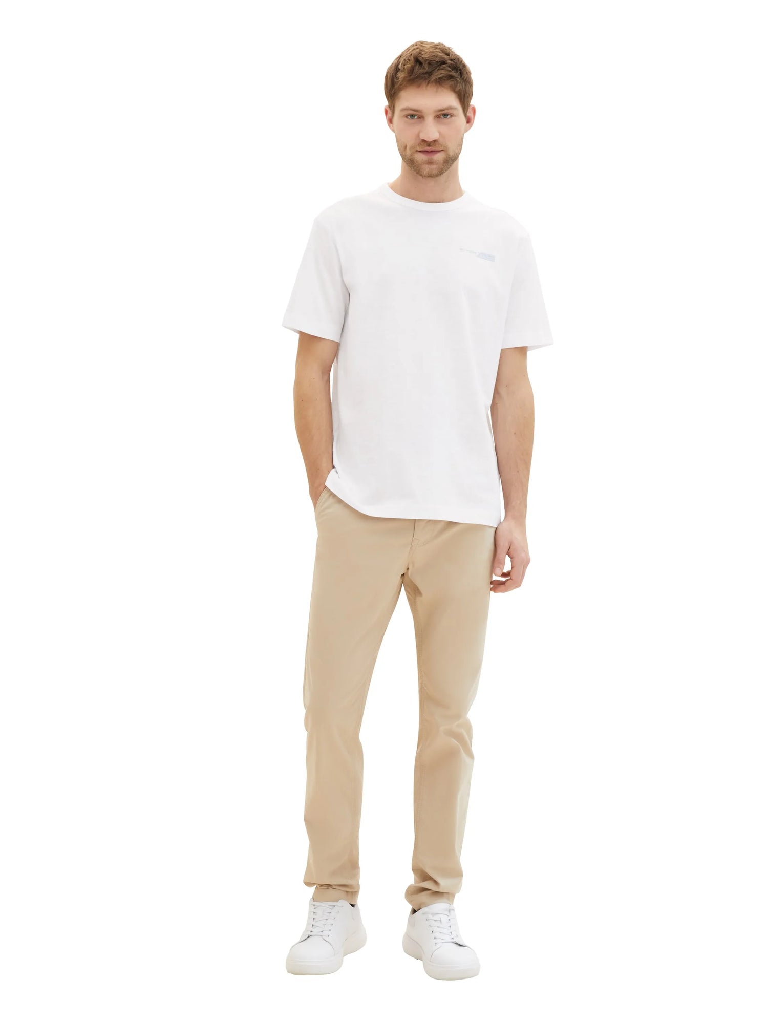 Tom Tailor White Men T-Shirt with a Logo Print SKU: 1040821_20000 Image 02