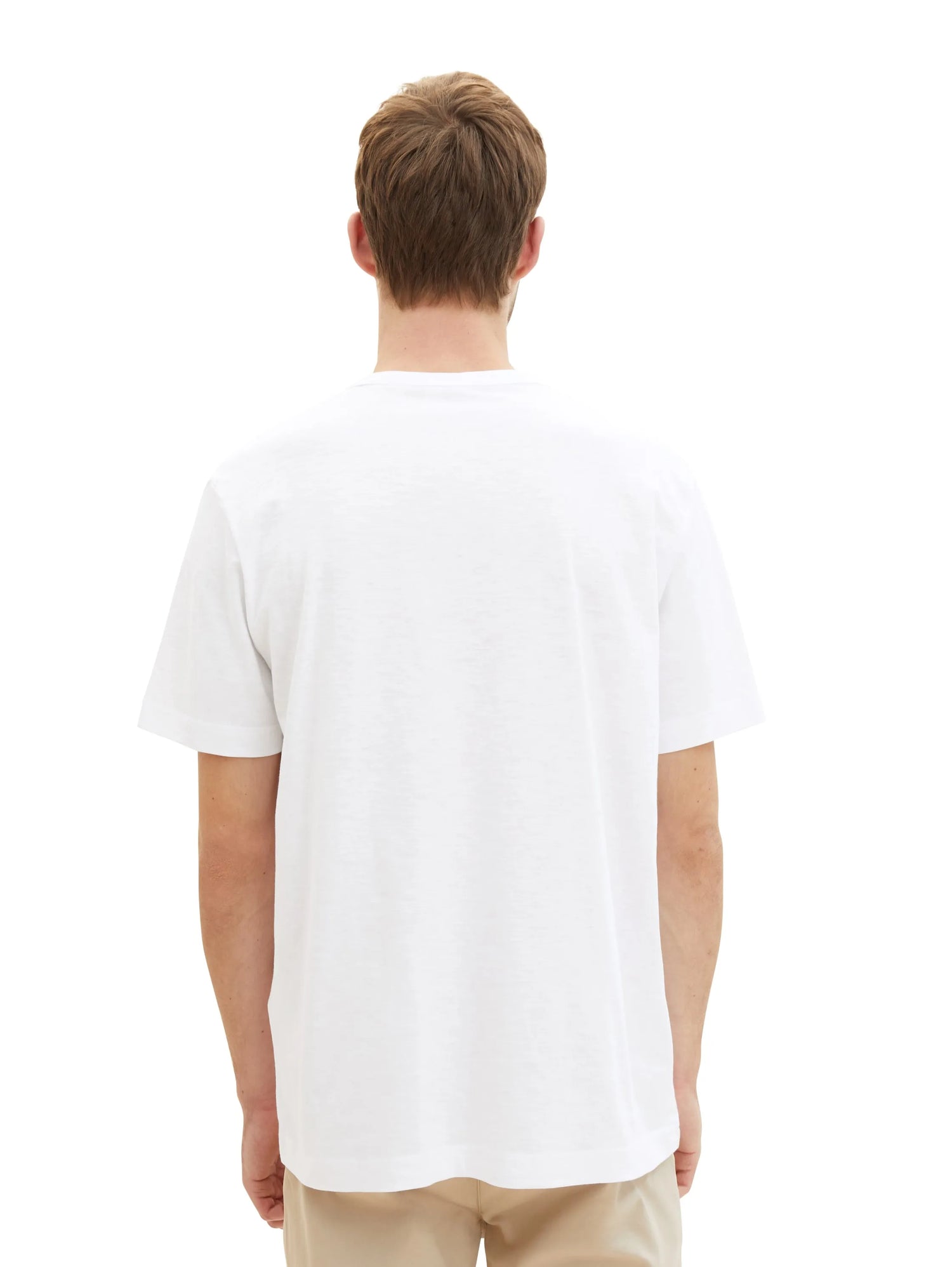 Tom Tailor White Men T-Shirt with a Logo Print SKU: 1040821_20000 Image 03