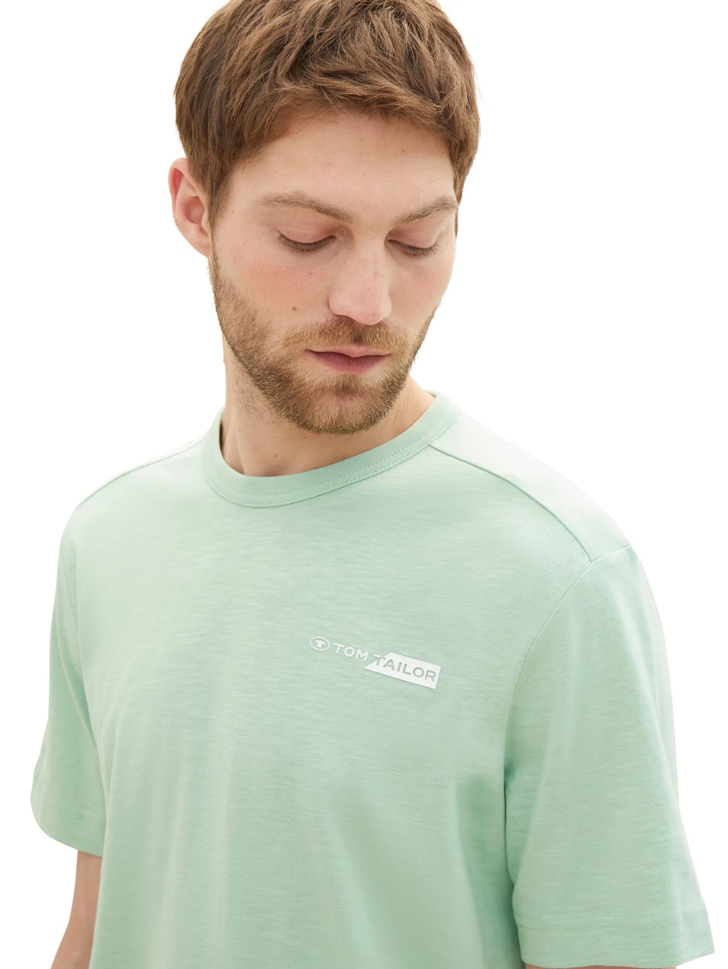 Tom Tailor Paradise Mint Men T-Shirt with a Logo Print SKU: 1040821_23383 Image 04