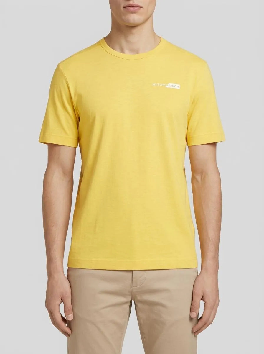 Tom Tailor Sunny Yellow Men T-Shirt with a Logo Print SKU: 1040821_34663 Image 00