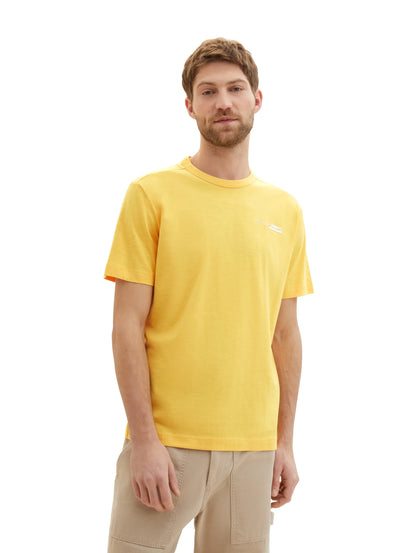 Tom Tailor Sunny Yellow Men T-Shirt with a Logo Print SKU: 1040821_34663 Image 01