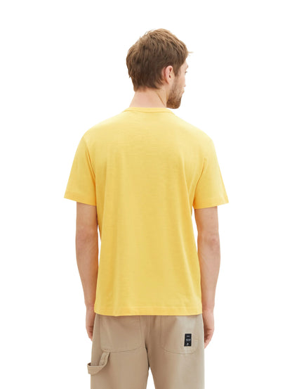 Tom Tailor Sunny Yellow Men T-Shirt with a Logo Print SKU: 1040821_34663 Image 03
