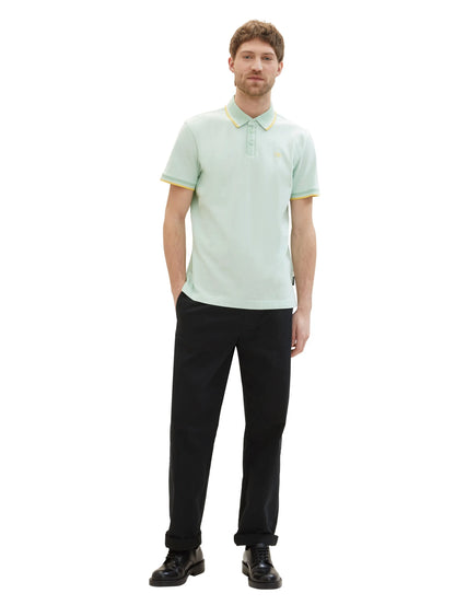 Tom Tailor White Mint Twotone Men Basic Polo Shirt SKU: 1040822_35203 Image 02