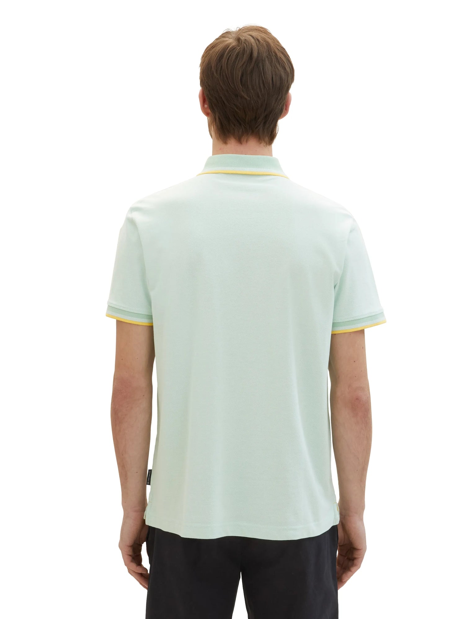 Tom Tailor White Mint Twotone Men Basic Polo Shirt SKU: 1040822_35203 Image 03