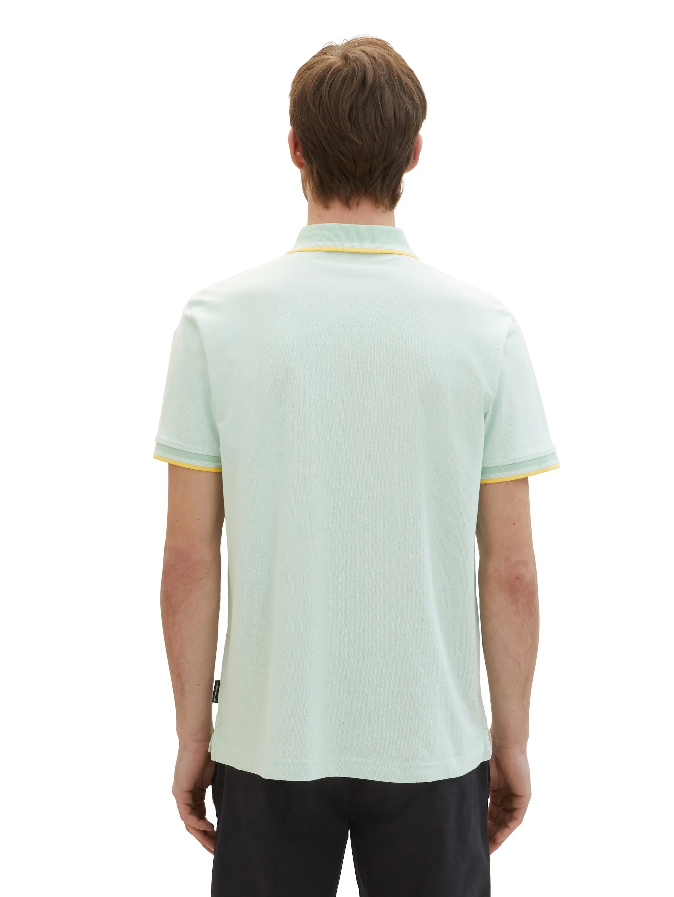 Tom Tailor White Mint Twotone Men Basic Polo Shirt SKU: 1040822_35203 Image 03