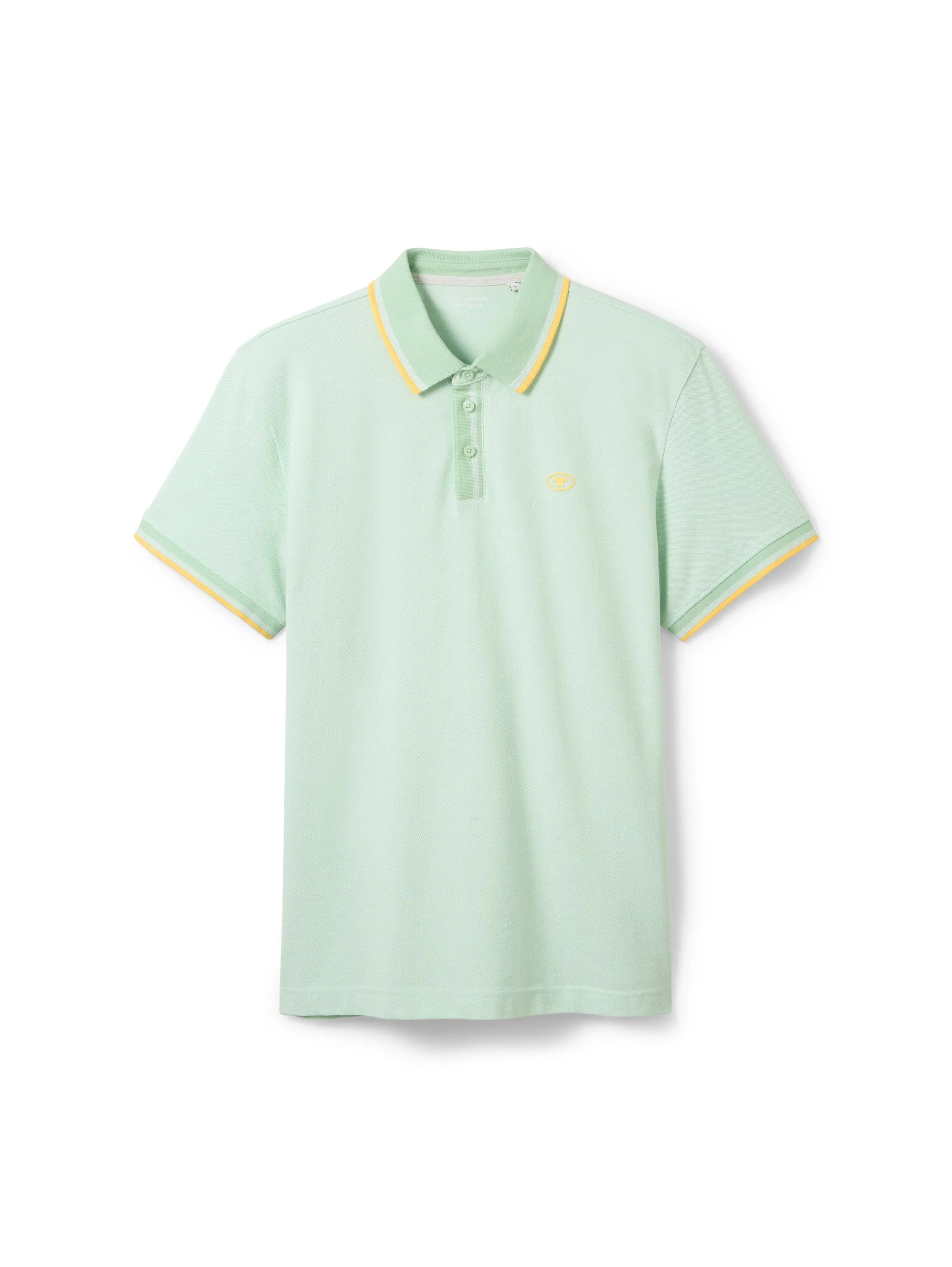 Tom Tailor White Mint Twotone Men Basic Polo Shirt SKU: 1040822_35203 Image 07