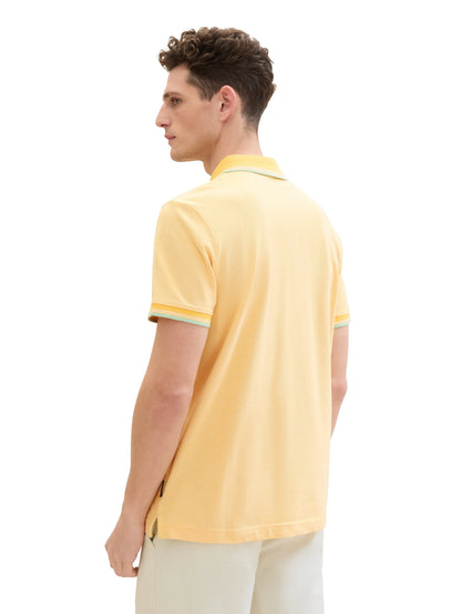 Tom Tailor White Sunny Yellow Twotone Men Basic Polo Shirt SKU: 1040822_35204 Image 03
