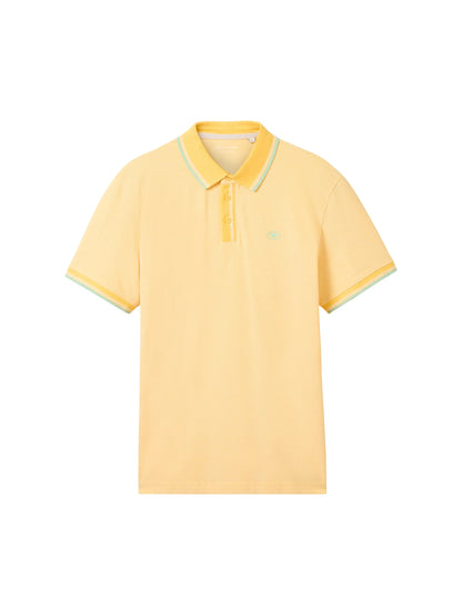 Tom Tailor White Sunny Yellow Twotone Men Basic Polo Shirt SKU: 1040822_35204 Image 07