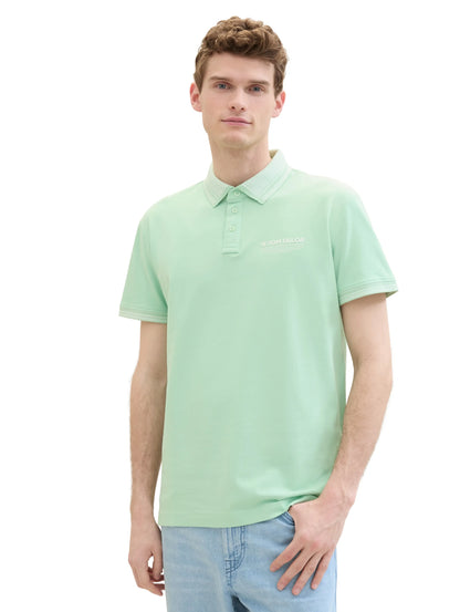 Tom Tailor Paradise Mint Men Polo Shirt with a Logo Print SKU: 1040823_23383 Image 01