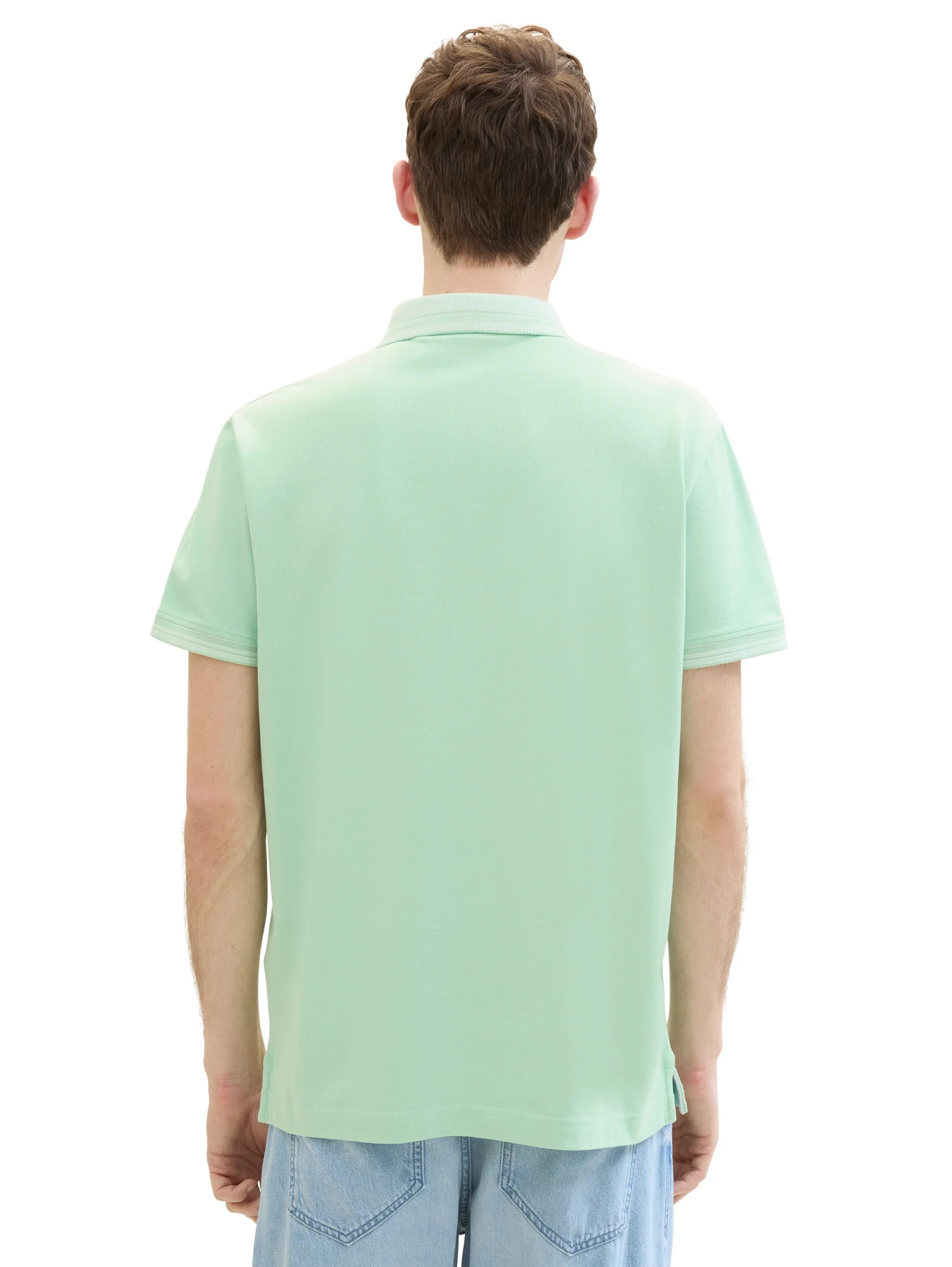 Tom Tailor Paradise Mint Men Polo Shirt with a Logo Print SKU: 1040823_23383 Image 03