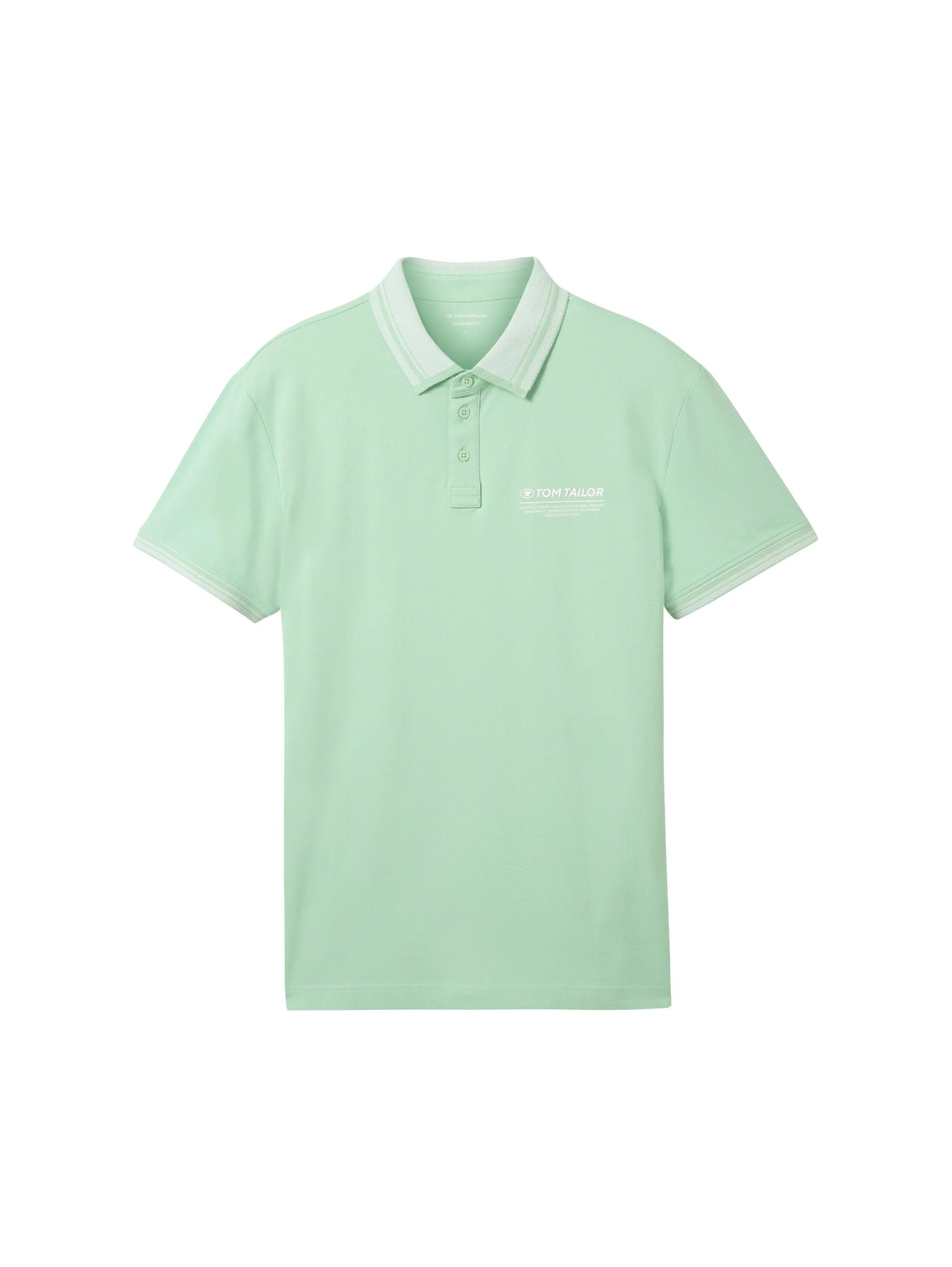 Tom Tailor Paradise Mint Men Polo Shirt with a Logo Print SKU: 1040823_23383 Image 07