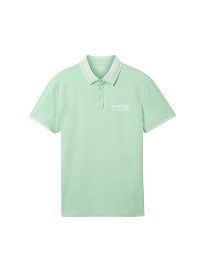 Tom Tailor Paradise Mint Men Polo Shirt with a Logo Print SKU: 1040823_23383 Image 07