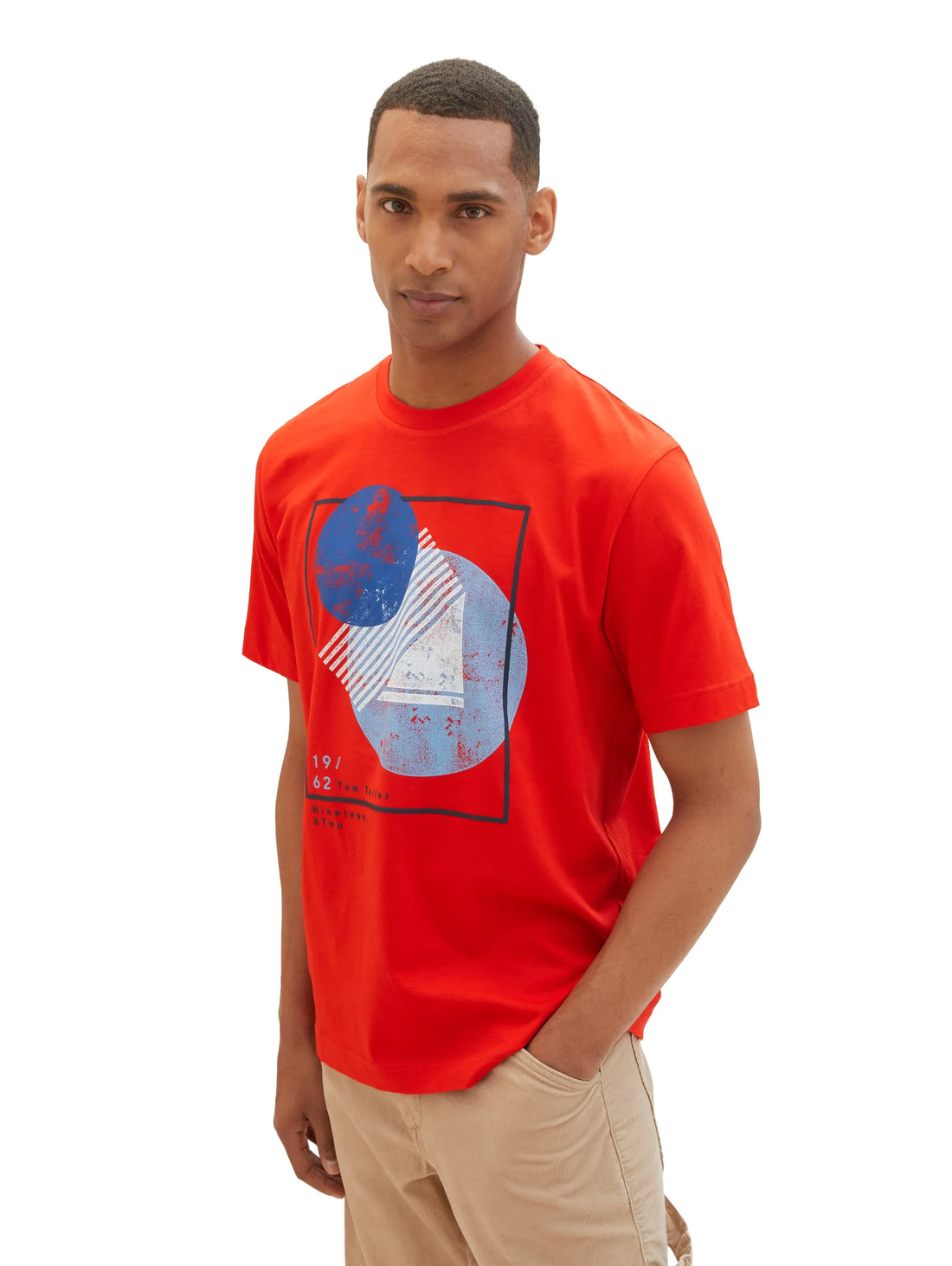 Tom Tailor Basic Red Men T-Shirt with a Print SKU: 1040825_13189 Image 01