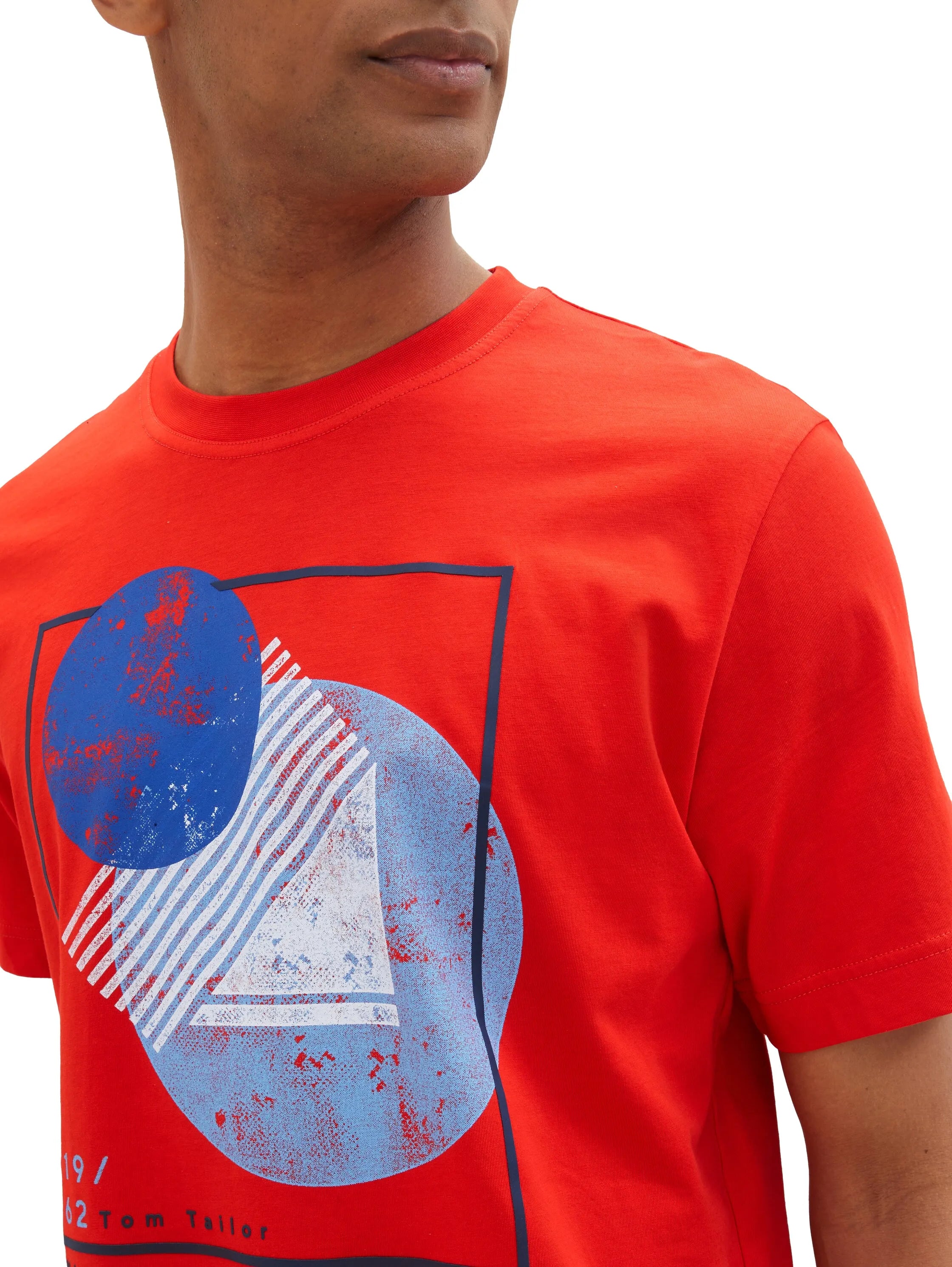 Tom Tailor Basic Red Men T-Shirt with a Print SKU: 1040825_13189 Image 05