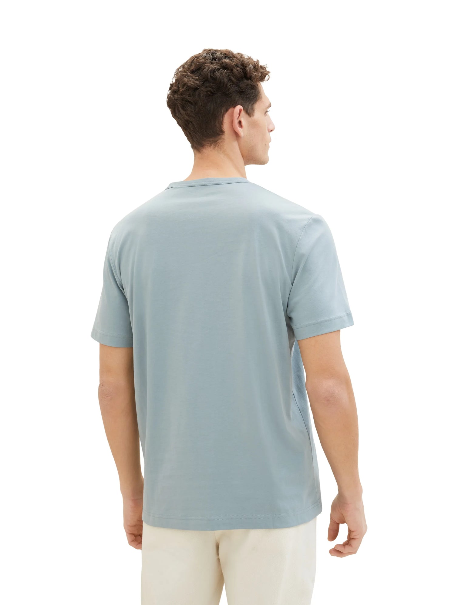 Tom Tailor Grey Mint Men Basic T-Shirt with a Logo Print SKU: 1040826_27475 Image 03