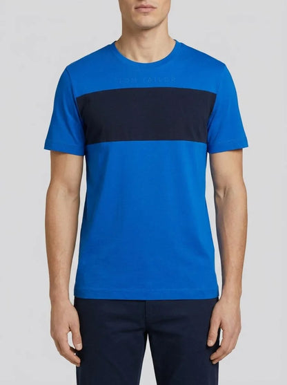 Tom Tailor Sure Blue Men T-Shirt with Colour Blocking SKU: 1040835_12393 Image 00
