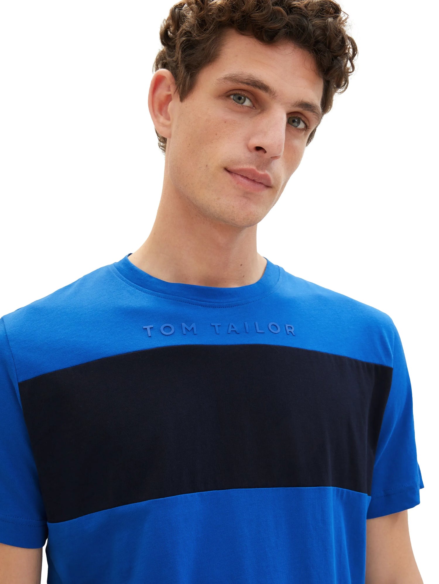 Tom Tailor Sure Blue Men T-Shirt with Colour Blocking SKU: 1040835_12393 Image 04