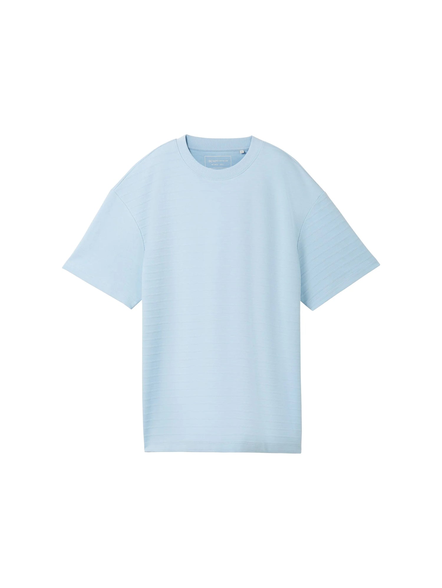 Denim Tom Tailor Middle Sky Blue Men T-Shirt with Texture SKU: 1040846_34591 Image 07