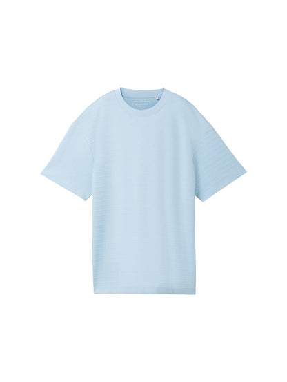 Denim Tom Tailor Middle Sky Blue Men T-Shirt with Texture SKU: 1040846_34591 Image 07