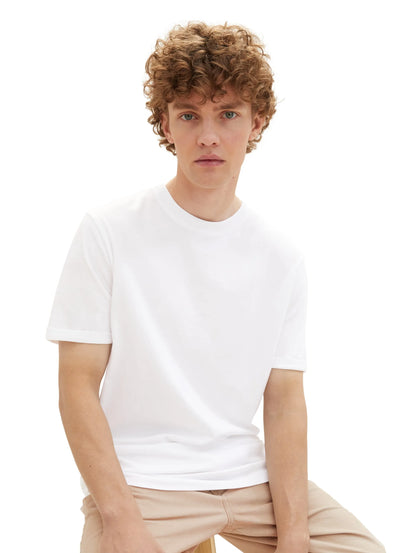 Denim Tom Tailor White Men Basic T-Shirt SKU: 1040877_20000 Image 01