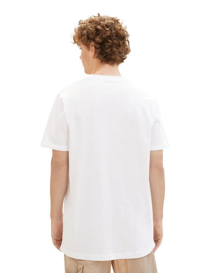 Denim Tom Tailor White Men Basic T-Shirt SKU: 1040877_20000 Image 03