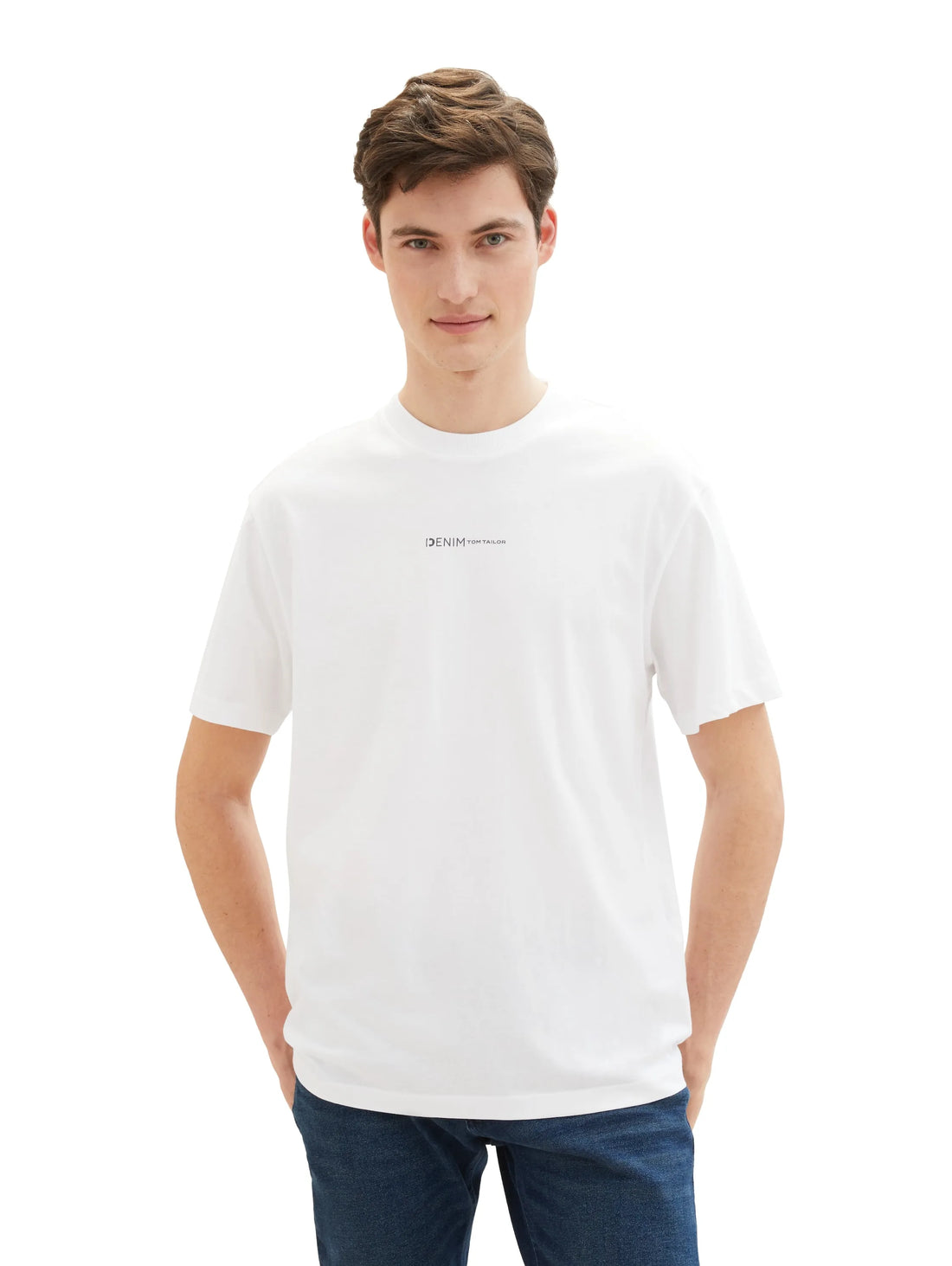 Denim Tom Tailor White Men Organic Cotton T-Shirt SKU: 1040880_20000 Image 01