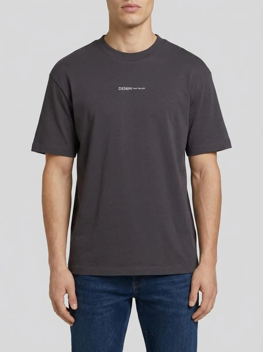Denim Tom Tailor Coal Grey Men Organic Cotton T-Shirt SKU: 1040880_29476 Image 00