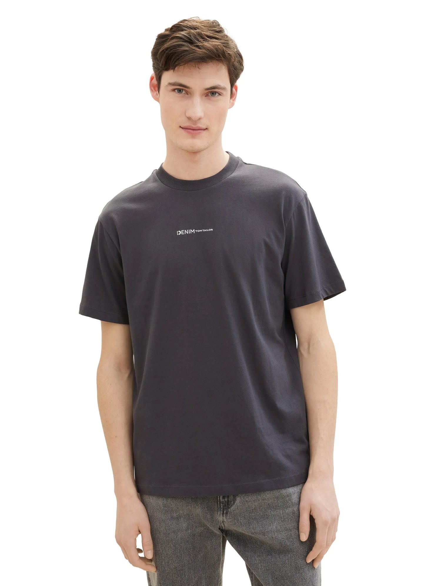 Denim Tom Tailor Coal Grey Men Organic Cotton T-Shirt SKU: 1040880_29476 Image 04