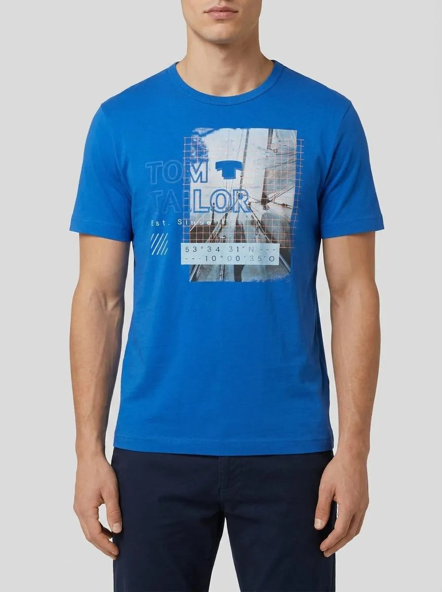 Tom Tailor Sure Blue Men Regular Fit Short-Sleeved T-Shirt SKU: 1040896_12393 Image 00