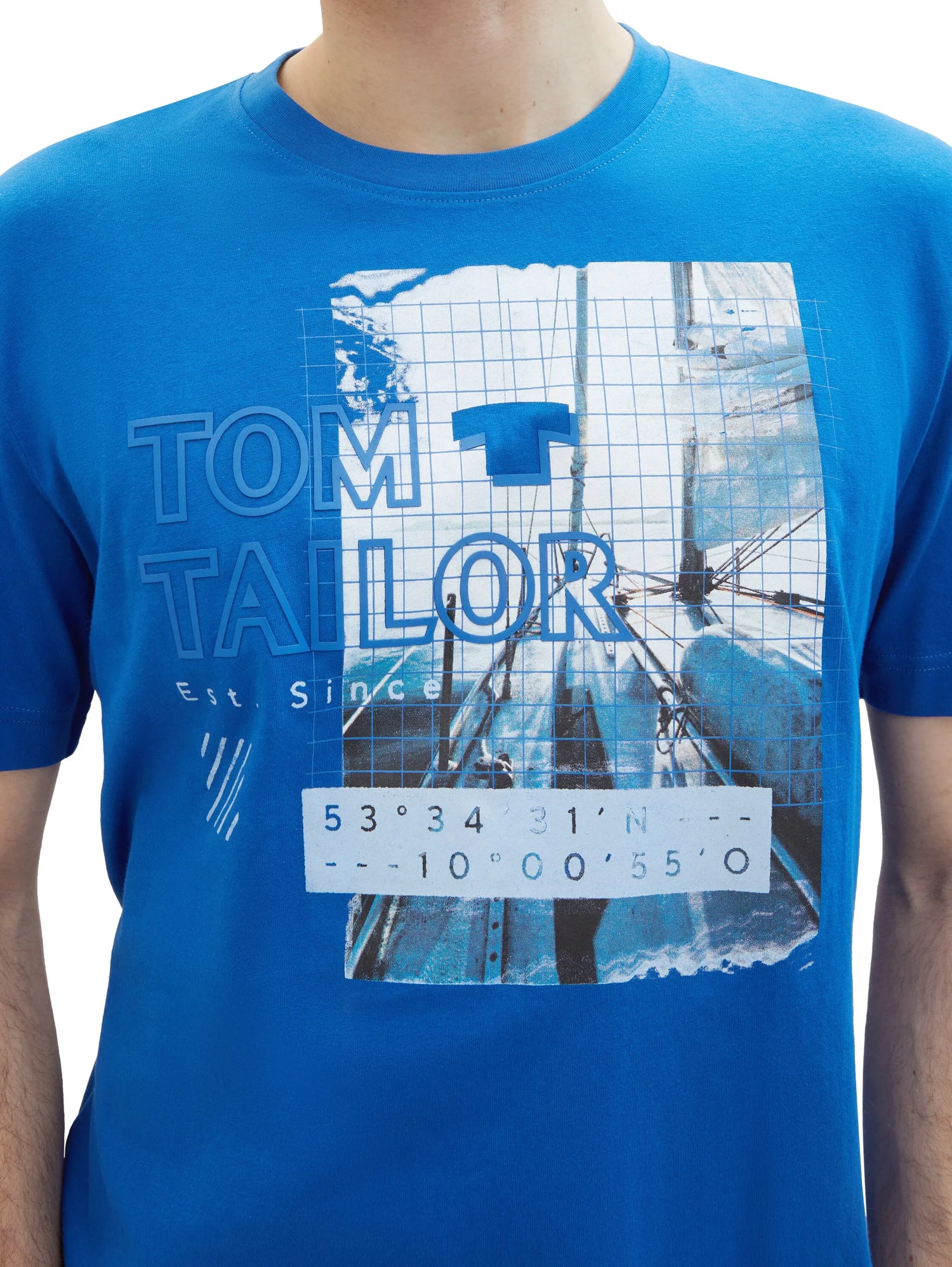 Tom Tailor Sure Blue Men Regular Fit Short-Sleeved T-Shirt SKU: 1040896_12393 Image 04