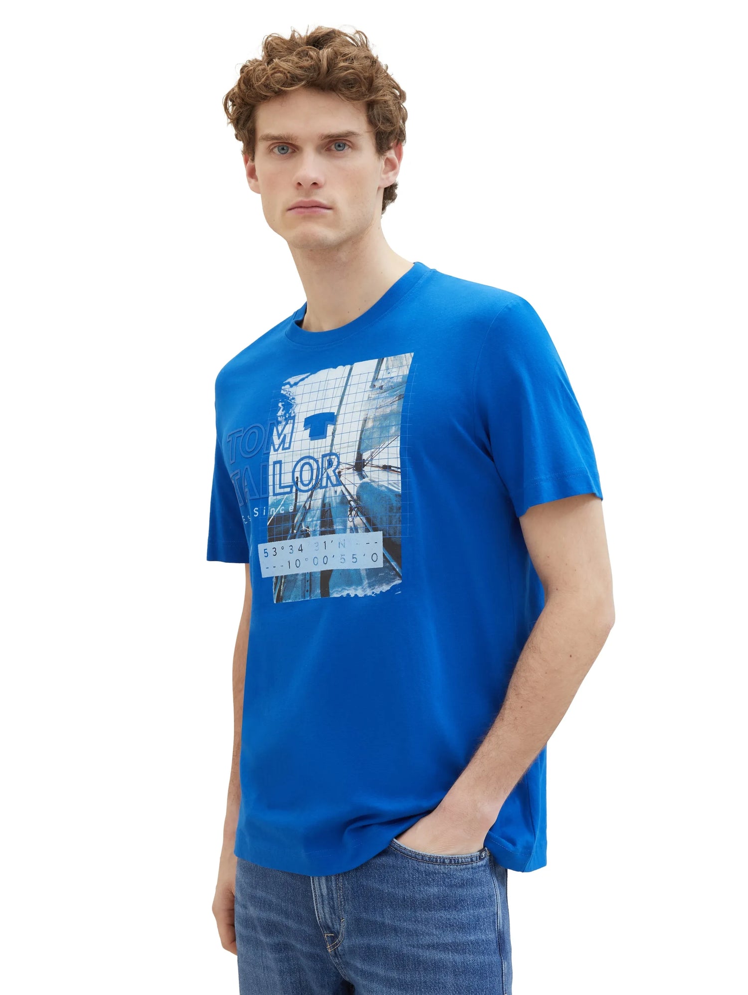 Tom Tailor Sure Blue Men Regular Fit Short-Sleeved T-Shirt SKU: 1040896_12393 Image 05