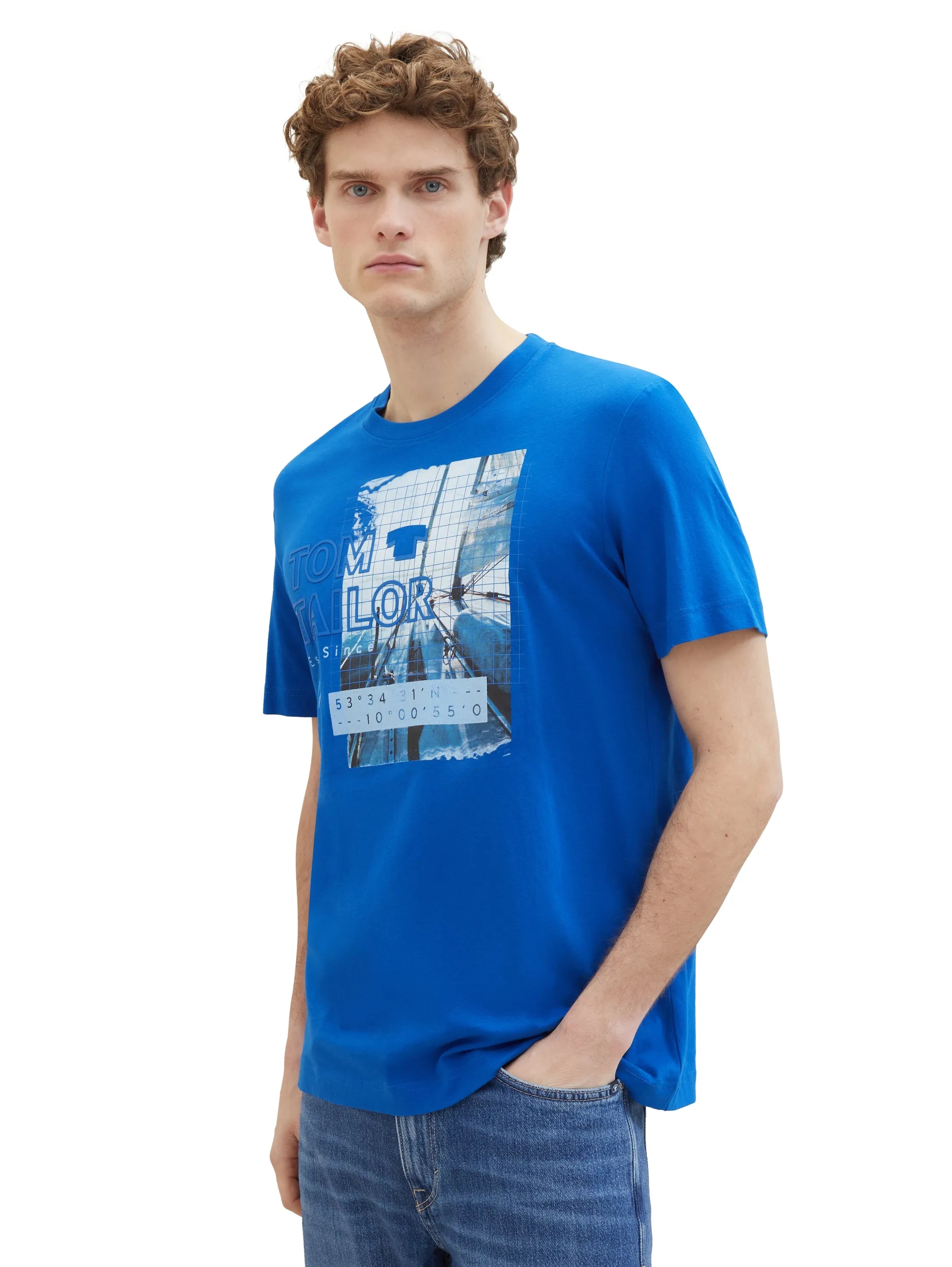 Tom Tailor Sure Blue Men Regular Fit Short-Sleeved T-Shirt SKU: 1040896_12393 Image 05