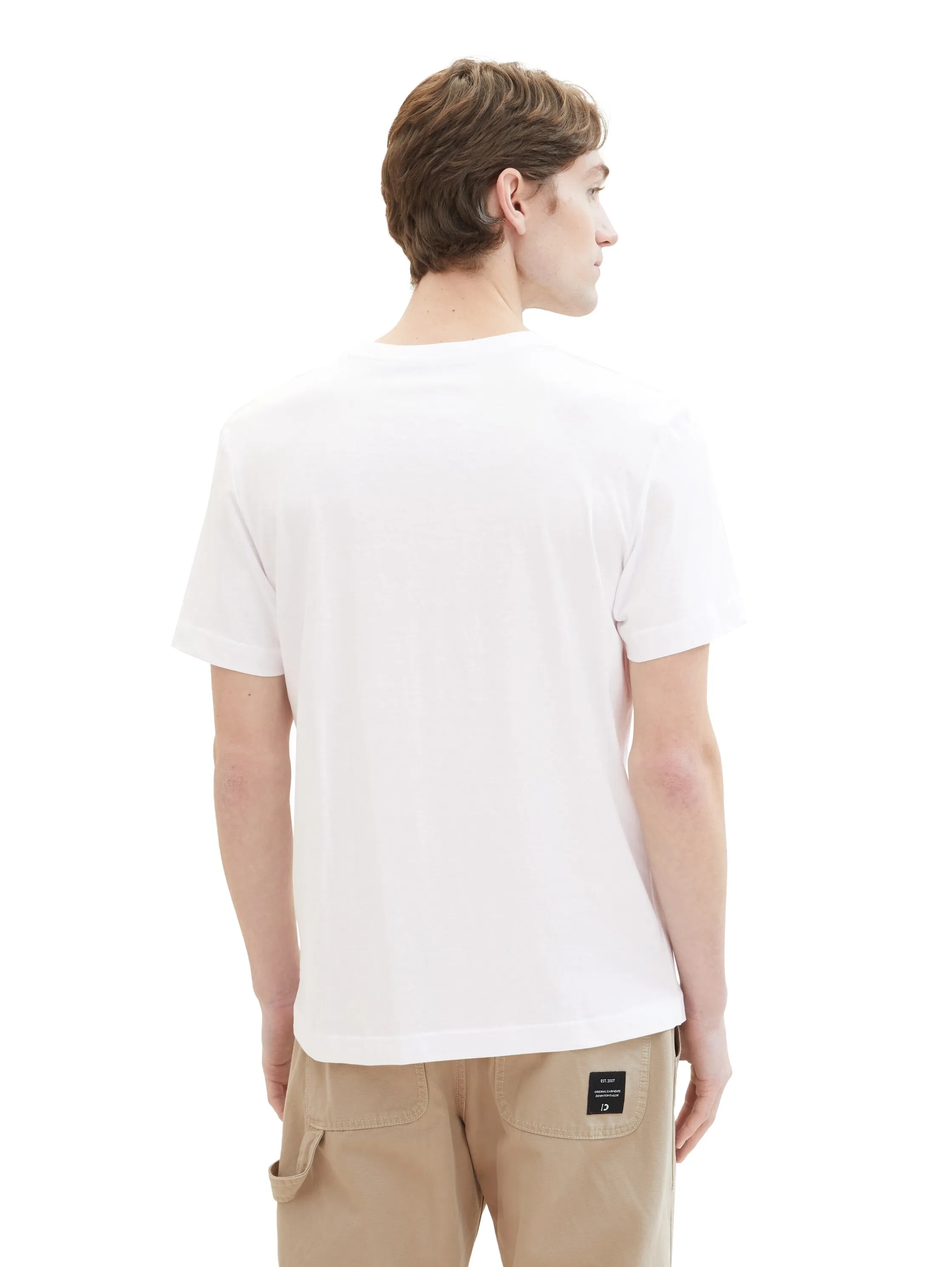Tom Tailor White Men Regular Fit Short-Sleeved T-Shirt SKU: 1040896_20000 Image 03