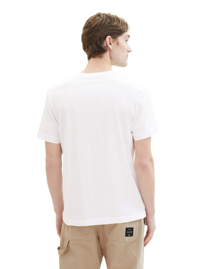 Tom Tailor White Men Regular Fit Short-Sleeved T-Shirt SKU: 1040896_20000 Image 03