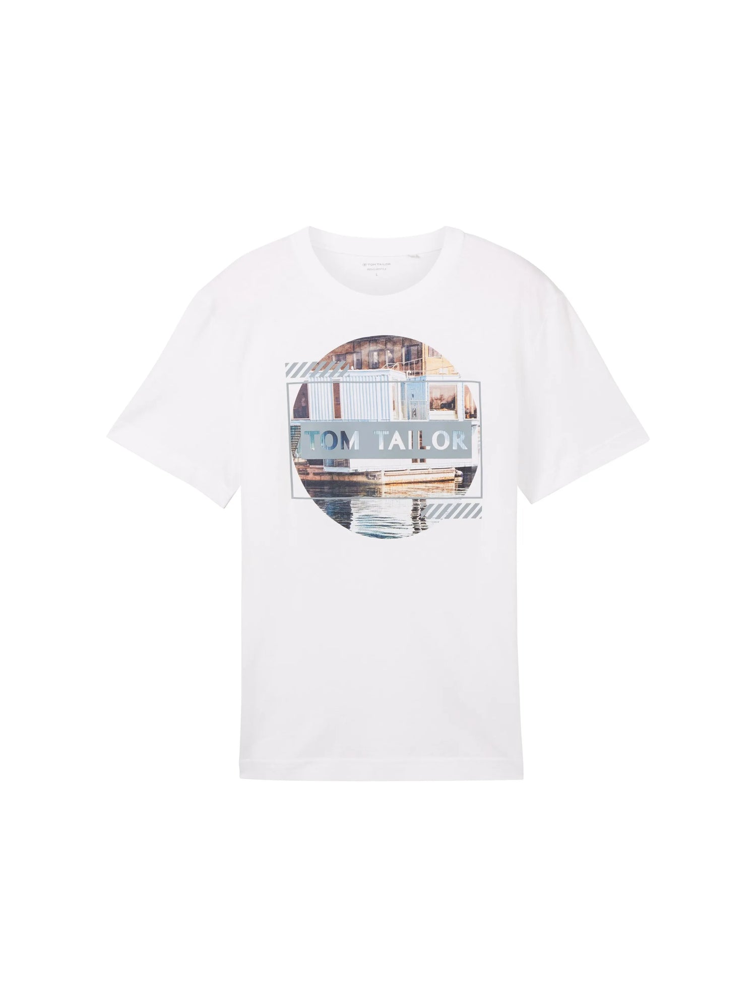 Tom Tailor White Men Regular Fit Short-Sleeved T-Shirt SKU: 1040896_20000 Image 07