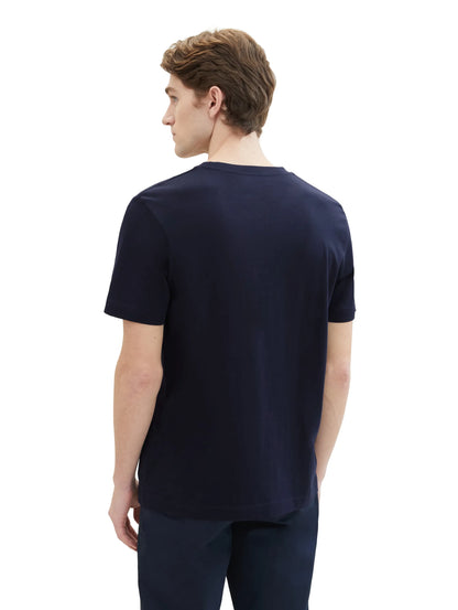 Tom Tailor Sky Captain Blue Men T-Shirt with a Logo Print SKU: 1040897_10668 Image 03