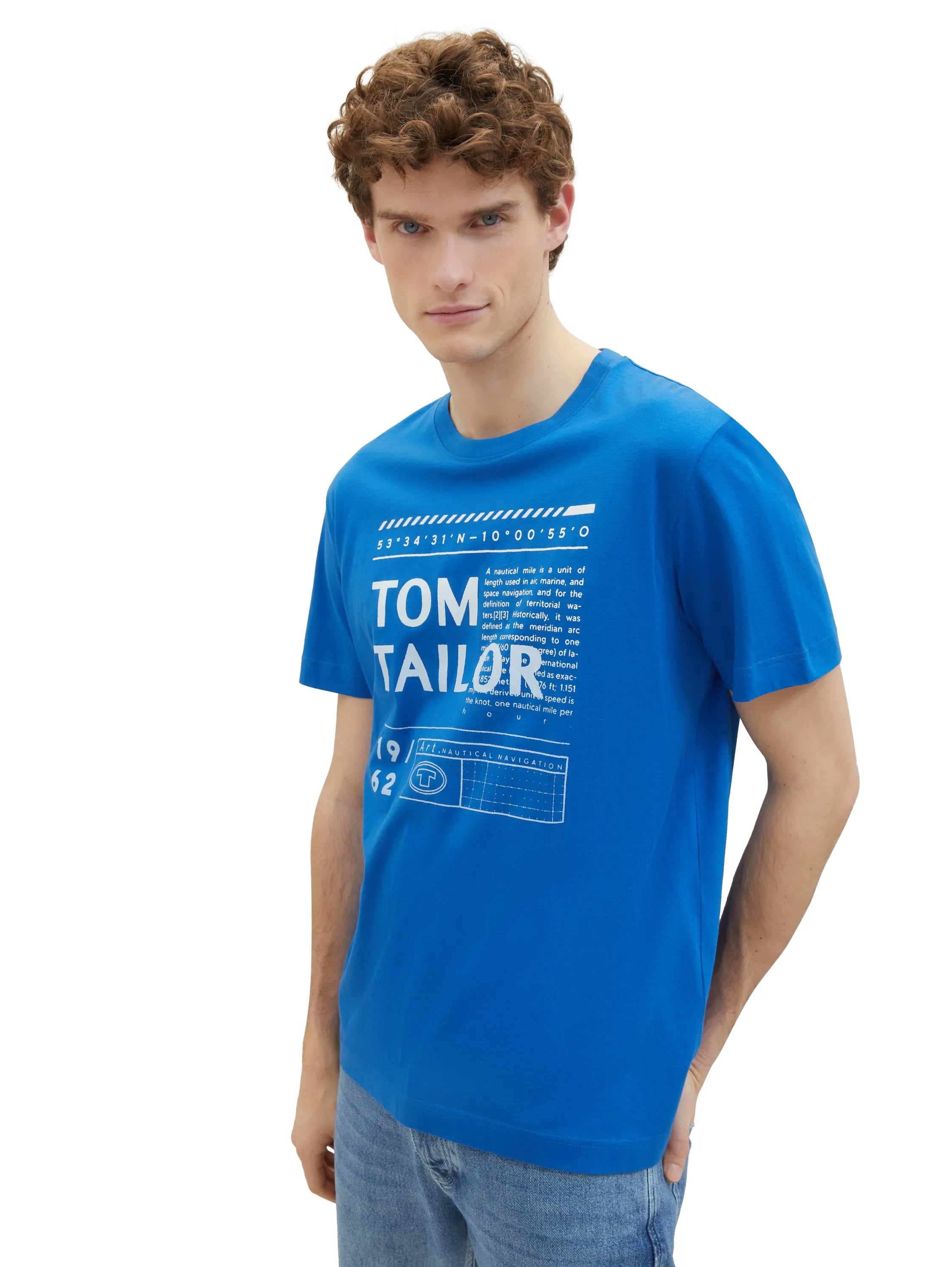 Tom Tailor Sure Blue Men T-Shirt with a Logo Print SKU: 1040897_12393 Image 01