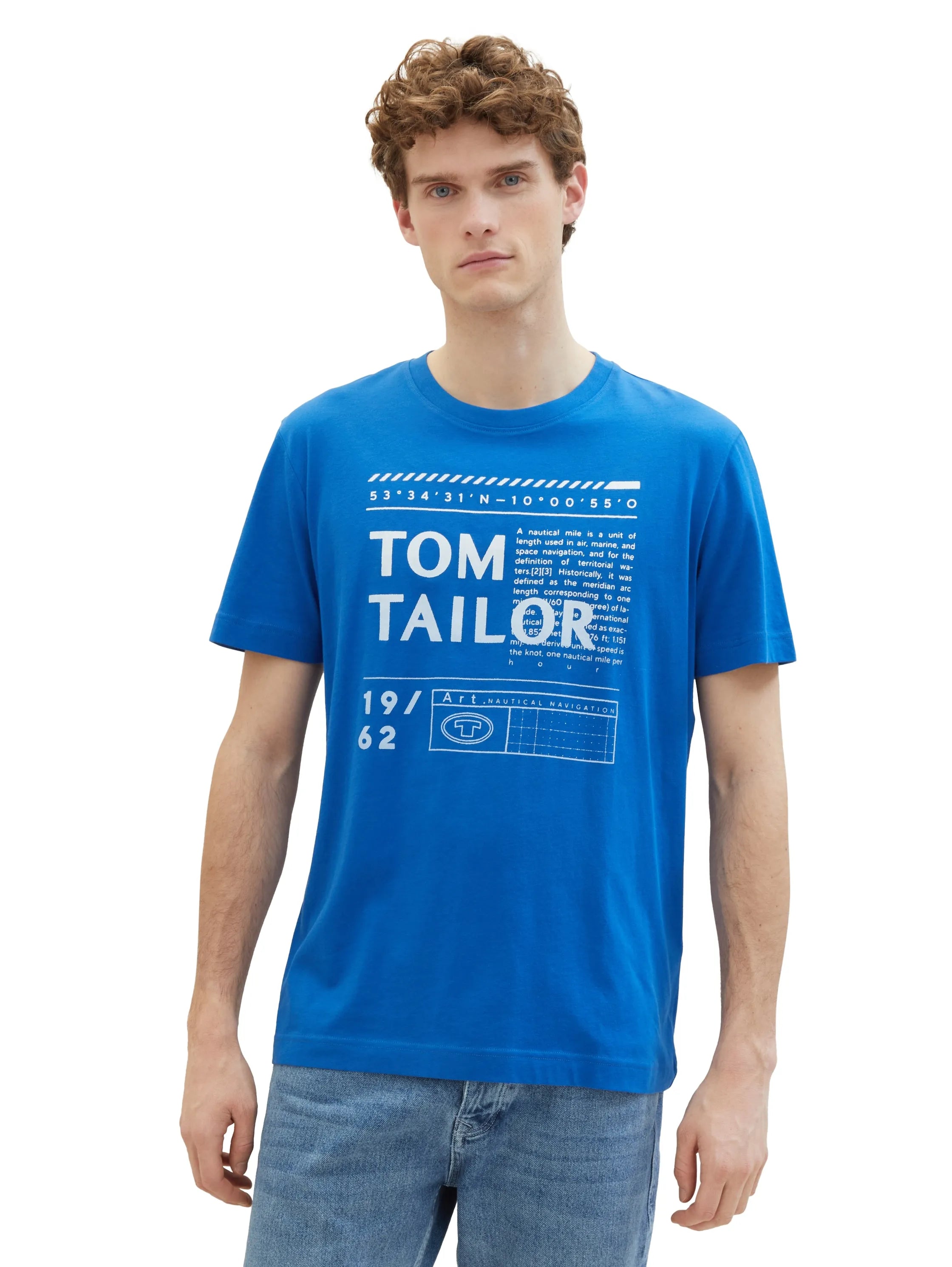 Tom Tailor Sure Blue Men T-Shirt with a Logo Print SKU: 1040897_12393 Image 04