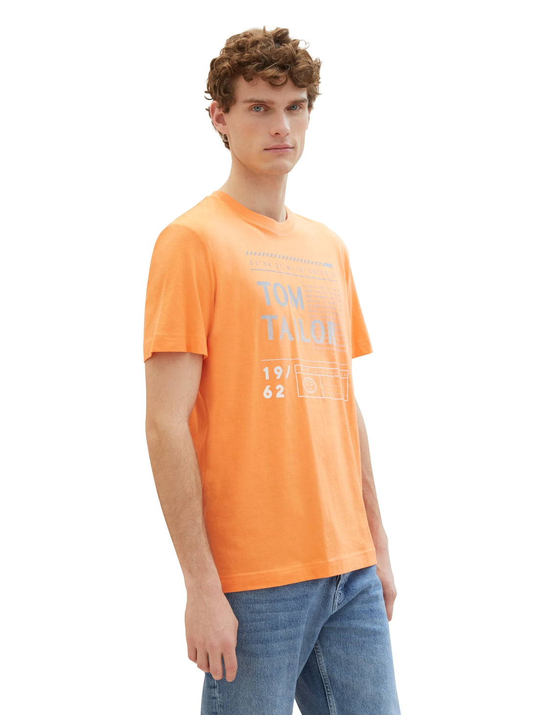 Tom Tailor Fruity Melon Orange Men T-Shirt with a Logo Print SKU: 1040897_22195 Image 01