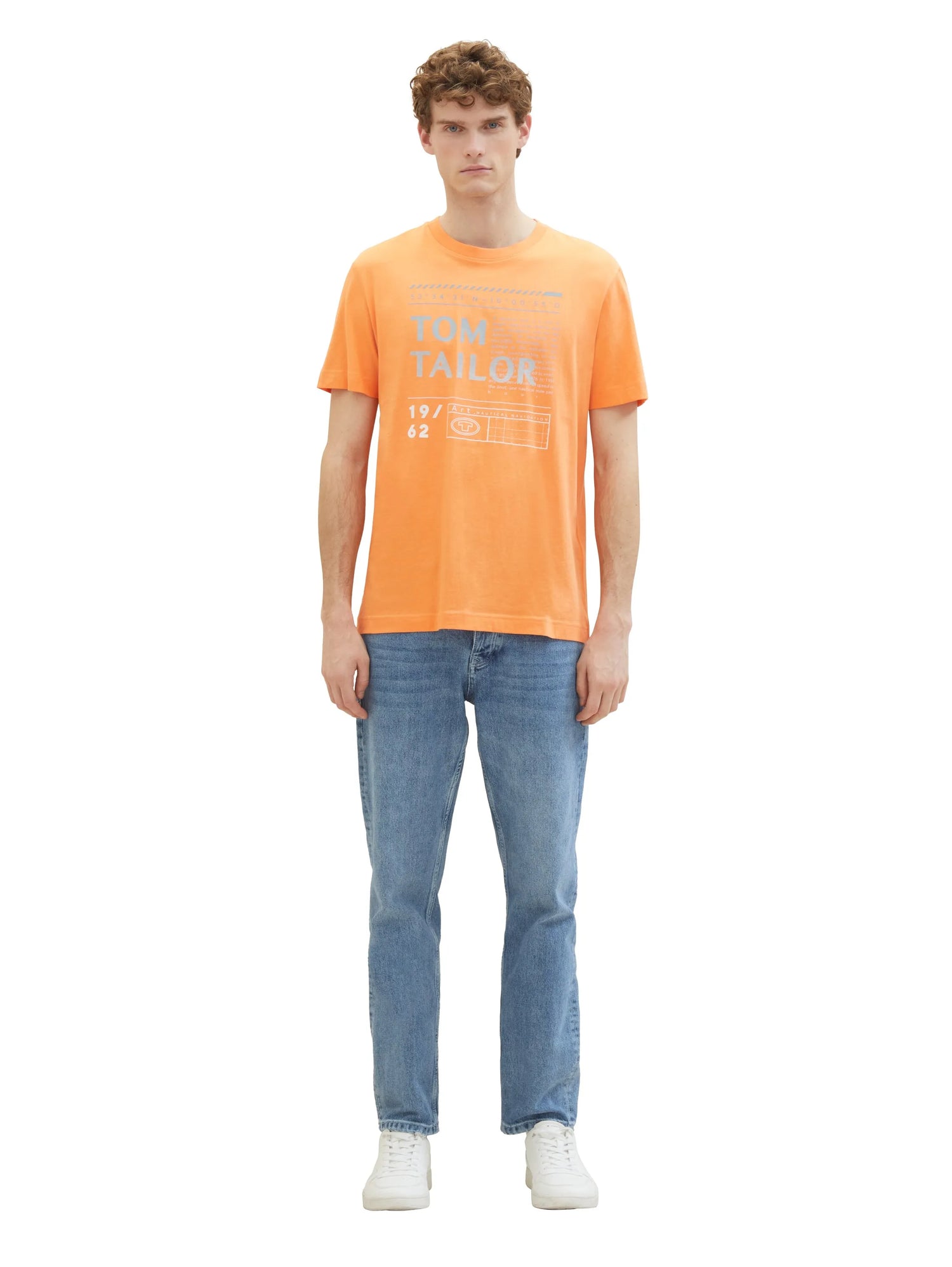 Tom Tailor Fruity Melon Orange Men T-Shirt with a Logo Print SKU: 1040897_22195 Image 02
