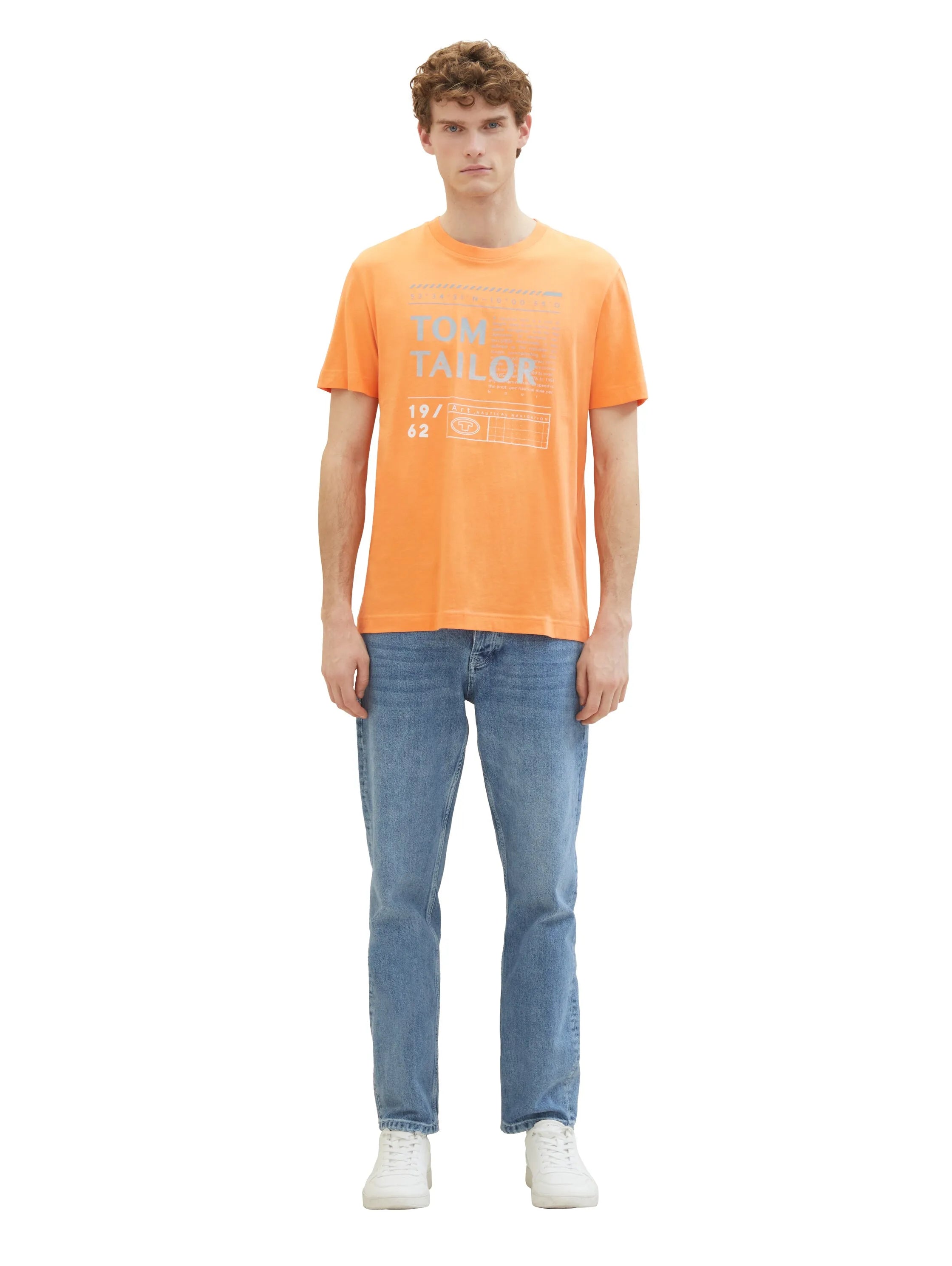 Tom Tailor Fruity Melon Orange Men T-Shirt with a Logo Print SKU: 1040897_22195 Image 02