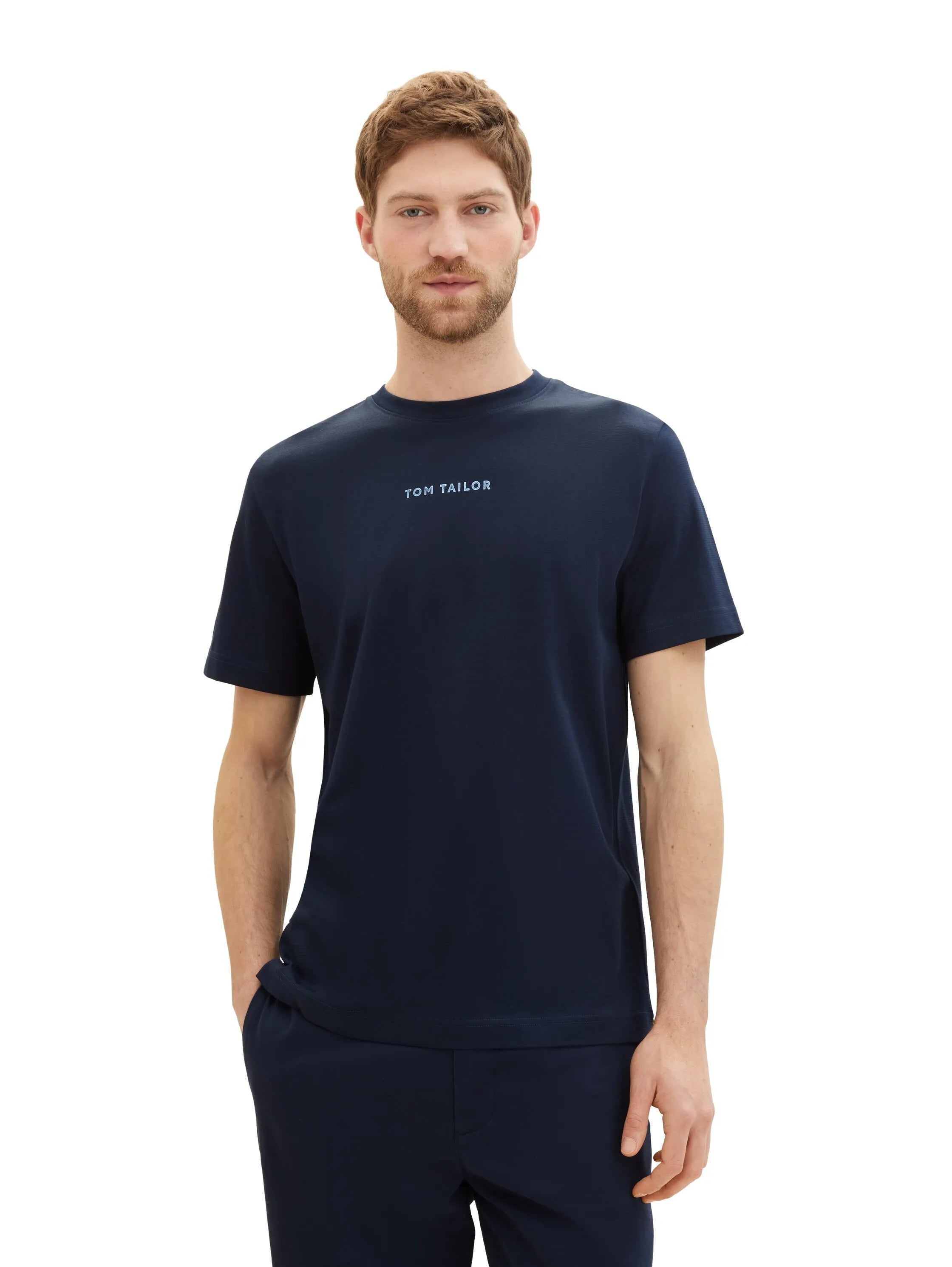 Tom Tailor Sky Captain Blue Men Regular Fit Short-Sleeved T-Shirt SKU: 1040906_10668 Image 01