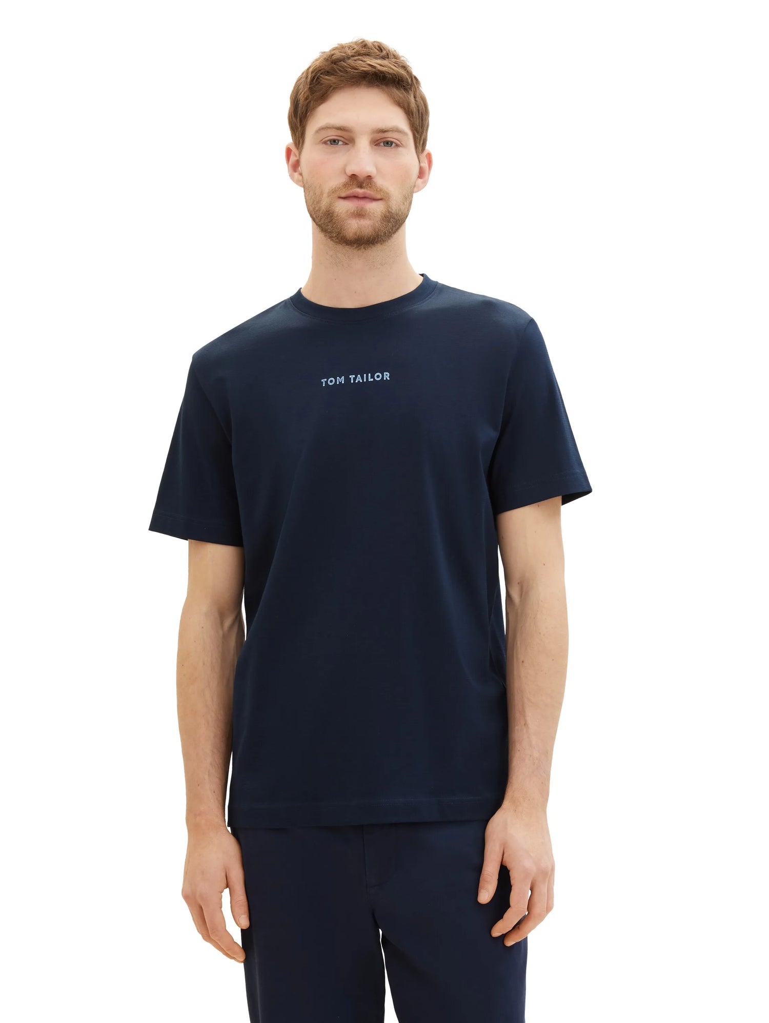 Tom Tailor Sky Captain Blue Men Regular Fit Short-Sleeved T-Shirt SKU: 1040906_10668 Image 04