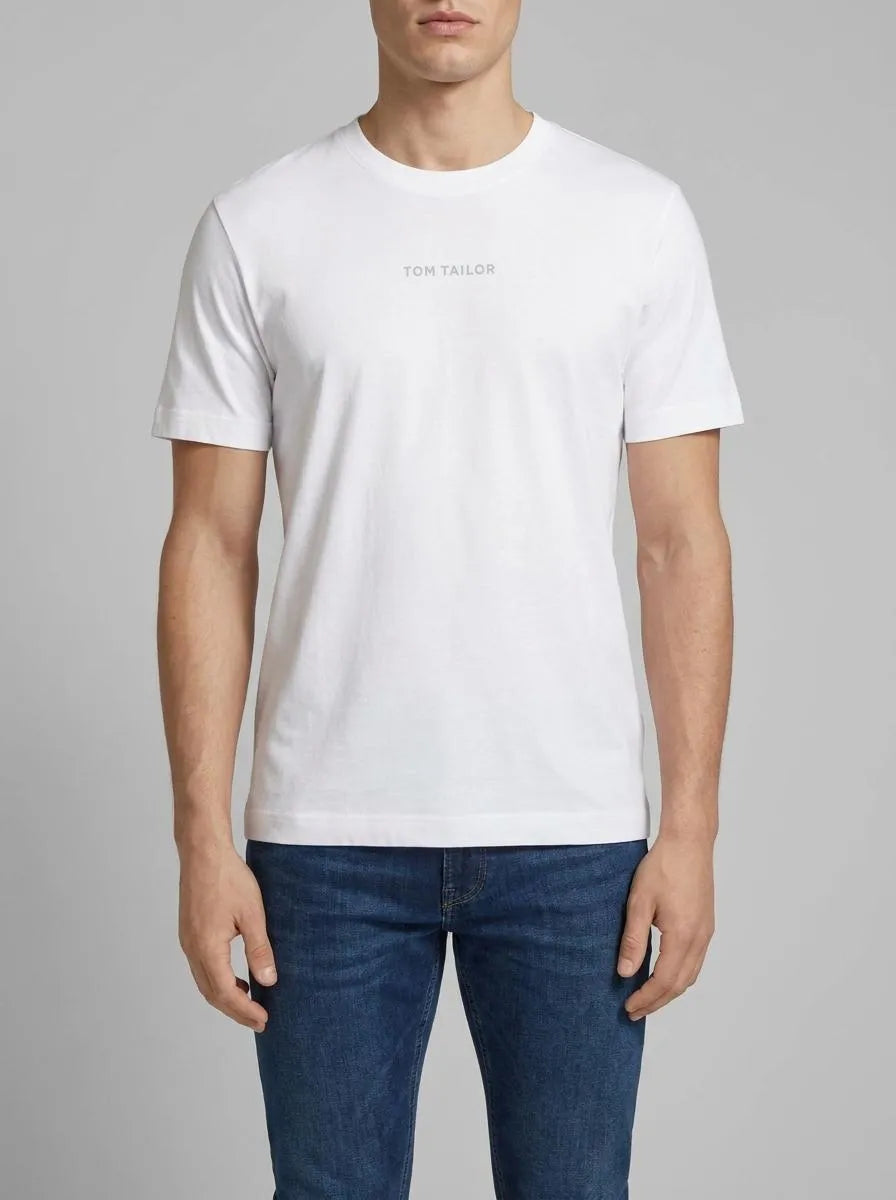 Tom Tailor White Men Regular Fit Short-Sleeved T-Shirt SKU: 1040906_20000 Image 00