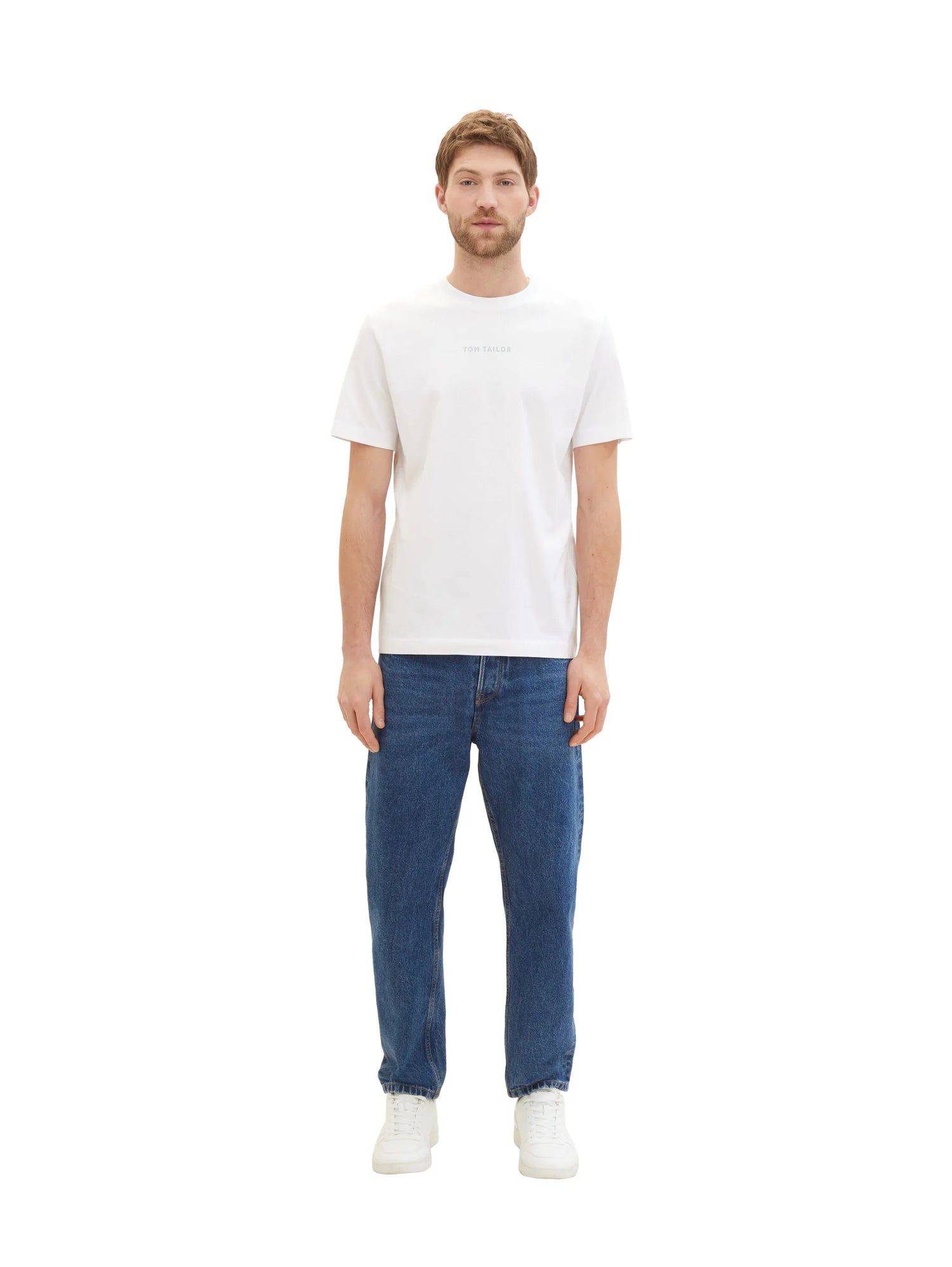 Tom Tailor White Men Regular Fit Short-Sleeved T-Shirt SKU: 1040906_20000 Image 02